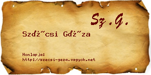 Szécsi Géza névjegykártya