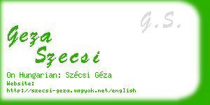 geza szecsi business card
