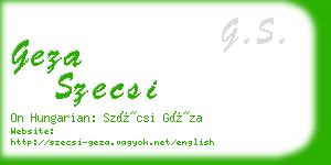 geza szecsi business card